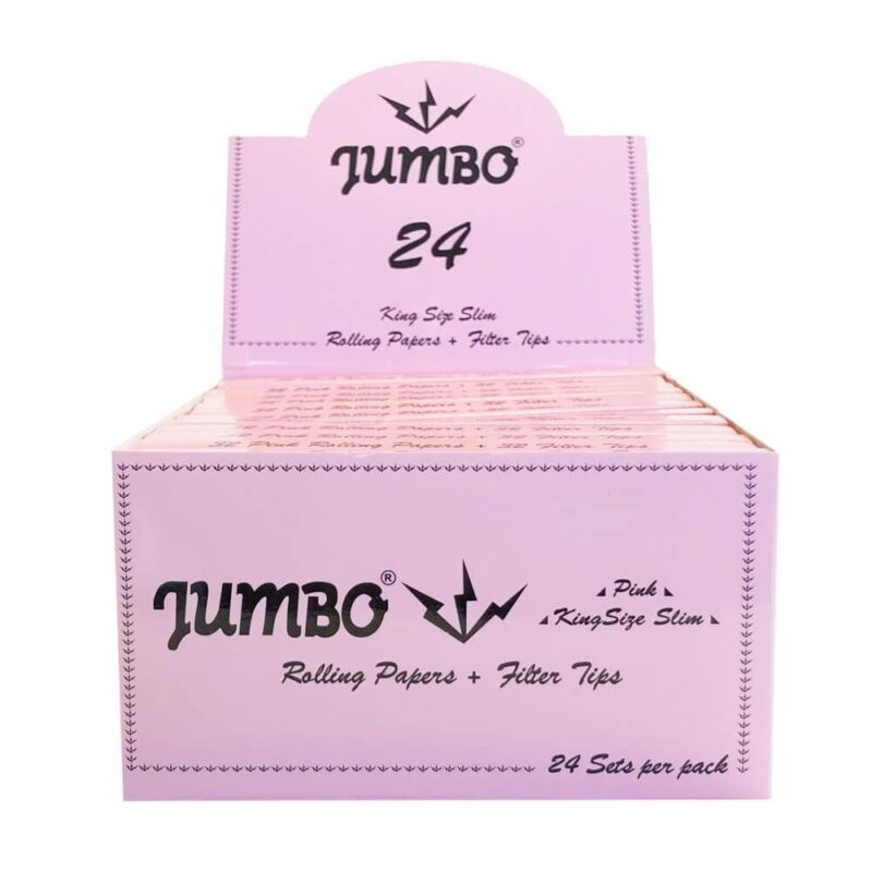 Jumbo Pink Kingsize Slim Vloei + Filtertips - Afbeelding 2