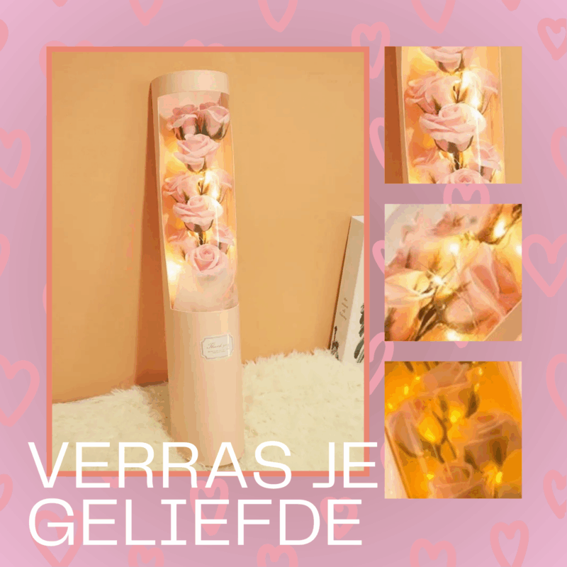 Luxueus Rozenboeket in Geschenkdoos met LED Verlichting - Afbeelding 2