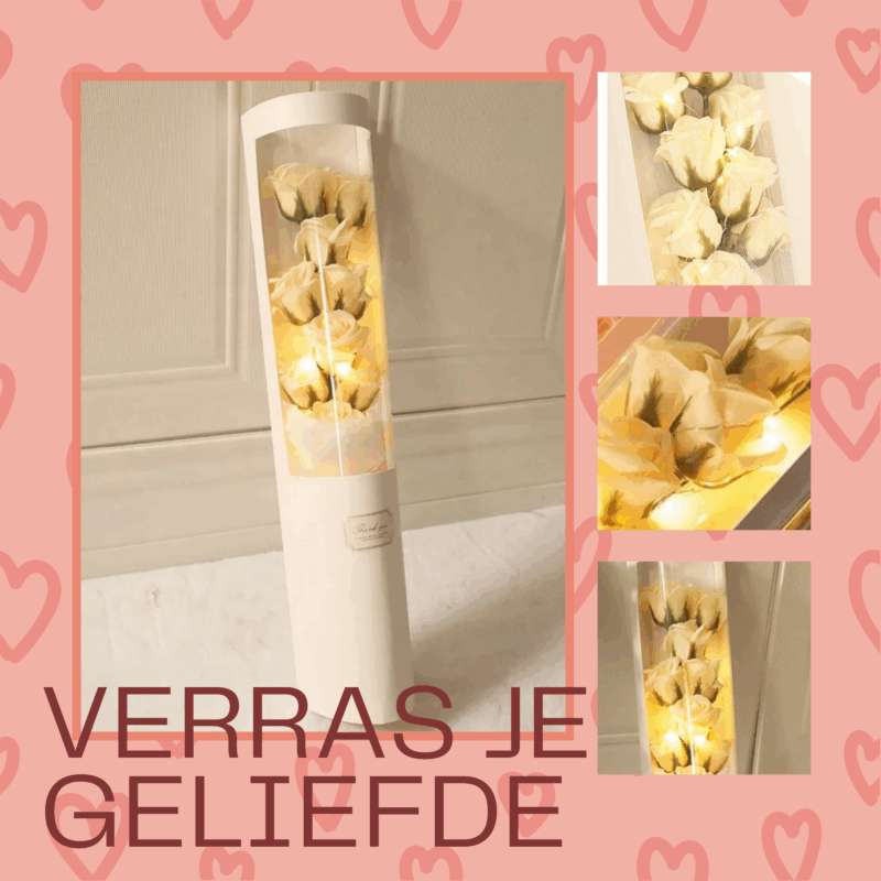 Luxueus Rozenboeket in Geschenkdoos met LED Verlichting - Afbeelding 4
