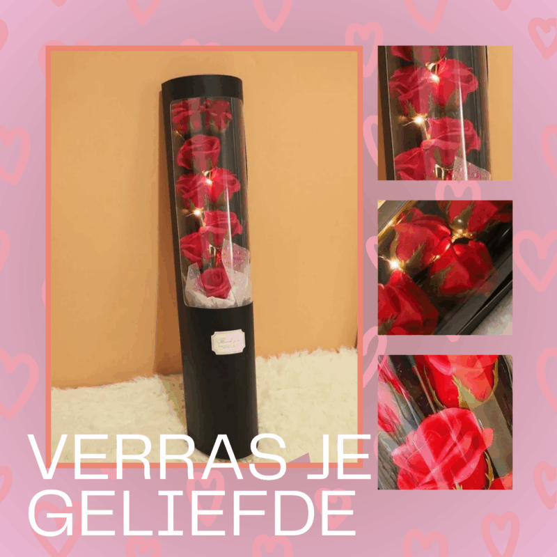 Luxueus Rozenboeket in Geschenkdoos met LED Verlichting - Afbeelding 6