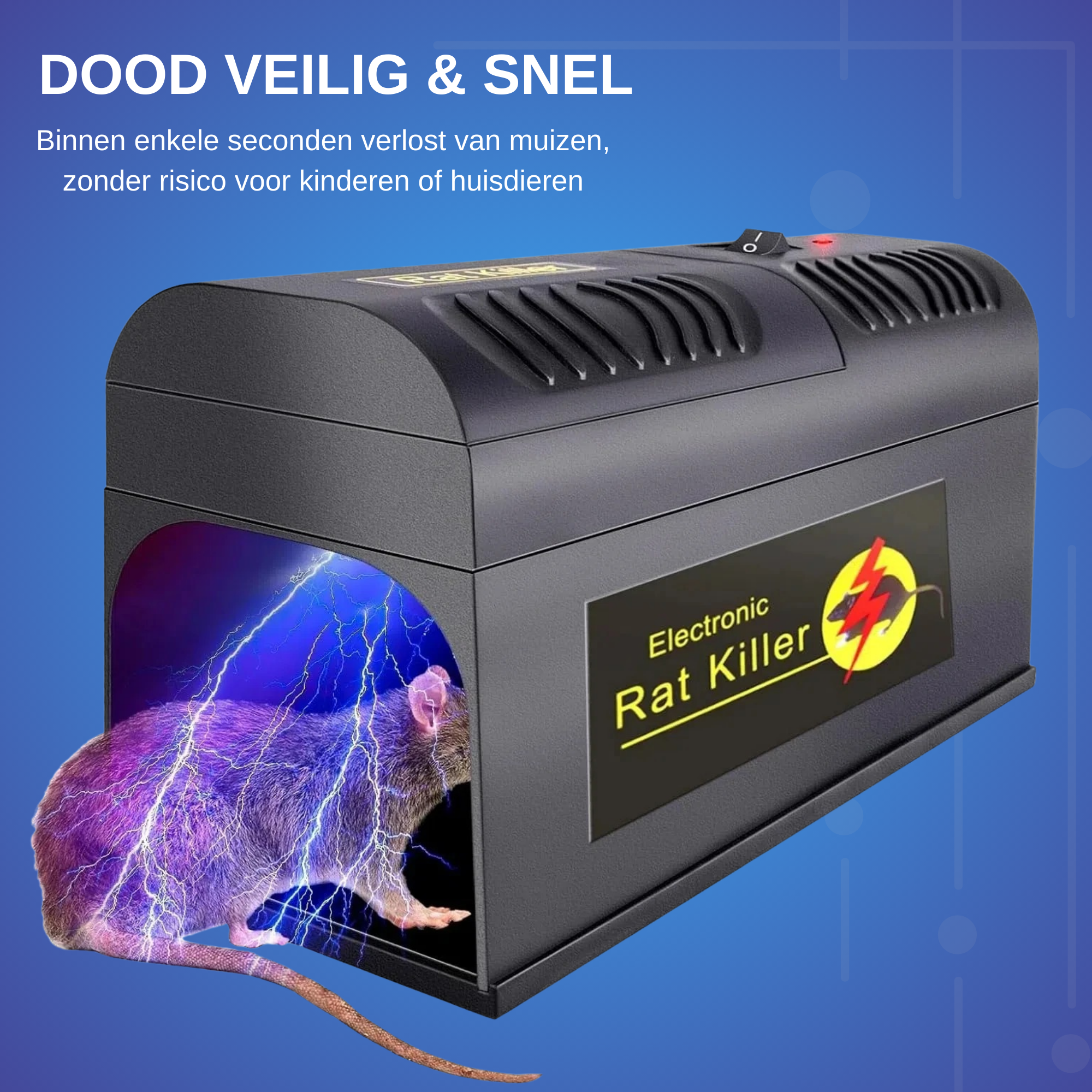 Deluxness® - Elektrische Muizenval - Rattenval - Muizenverjager - Muizenval voor Binnen - voor Buiten - 6000 tot 8000V - Muizenvallen - 100 % Pakkans - Afbeelding 11