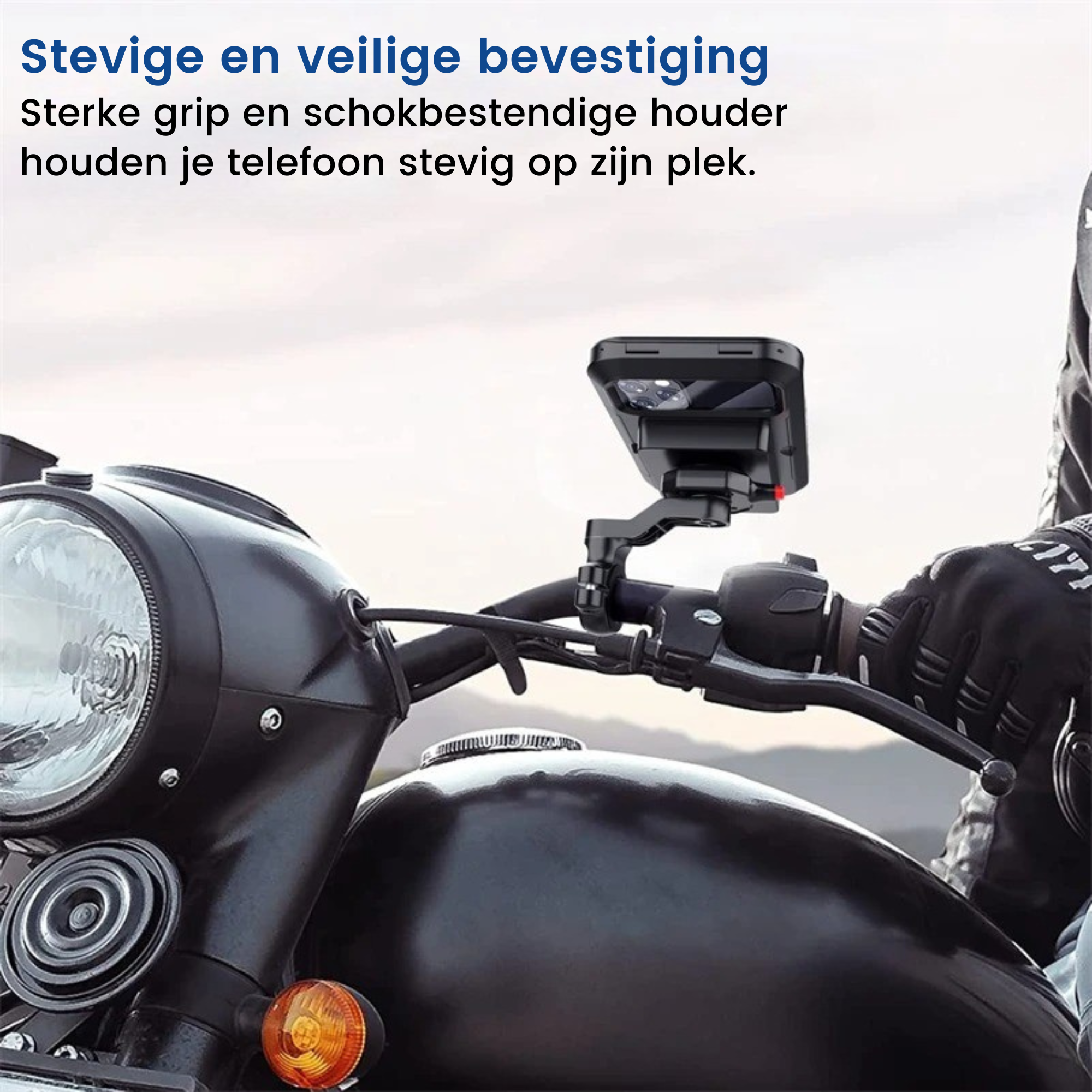 Deluxness® Telefoonhouder Fiets / Motor Waterdicht - Gsm Houder Fiets - Accessoires - Fiets Telefoonhouder - Fietshouder - Ook voor scooter & motor - 5.000 mAh Powerbank - Afbeelding 3
