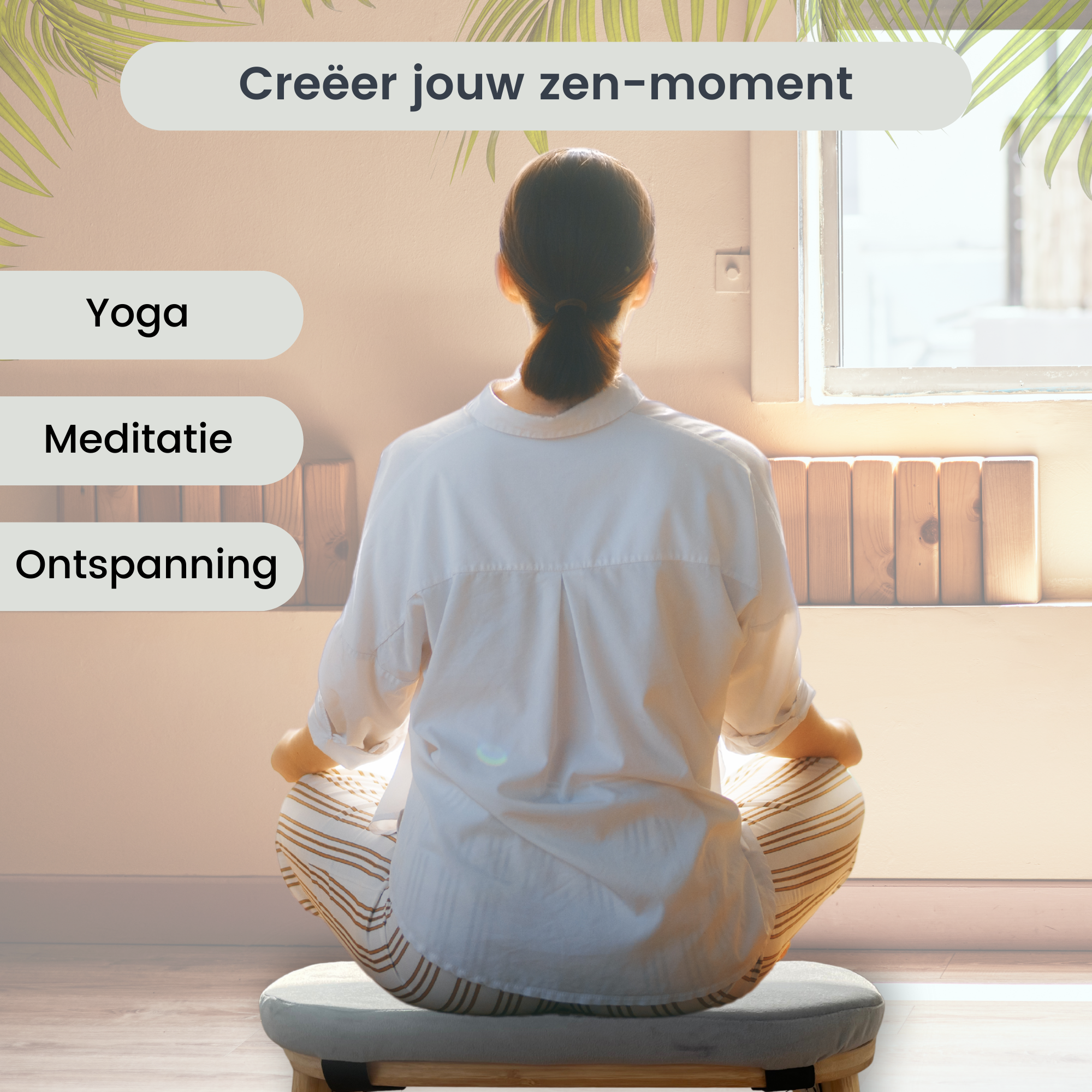 Deluxness® - Meditatiebankje Inklapbaar - 100% Duurzaam - Yoga krukje met Kussen - Draagbare Meditatie Bankje - Meditatie - Meditatiekussen - Meditatiestoel Opvouwbaar - Yoga stoel - Meditatiebankjes - Kruk - Meditatiekruk - Zabuton - Kussen - Afbeelding 5
