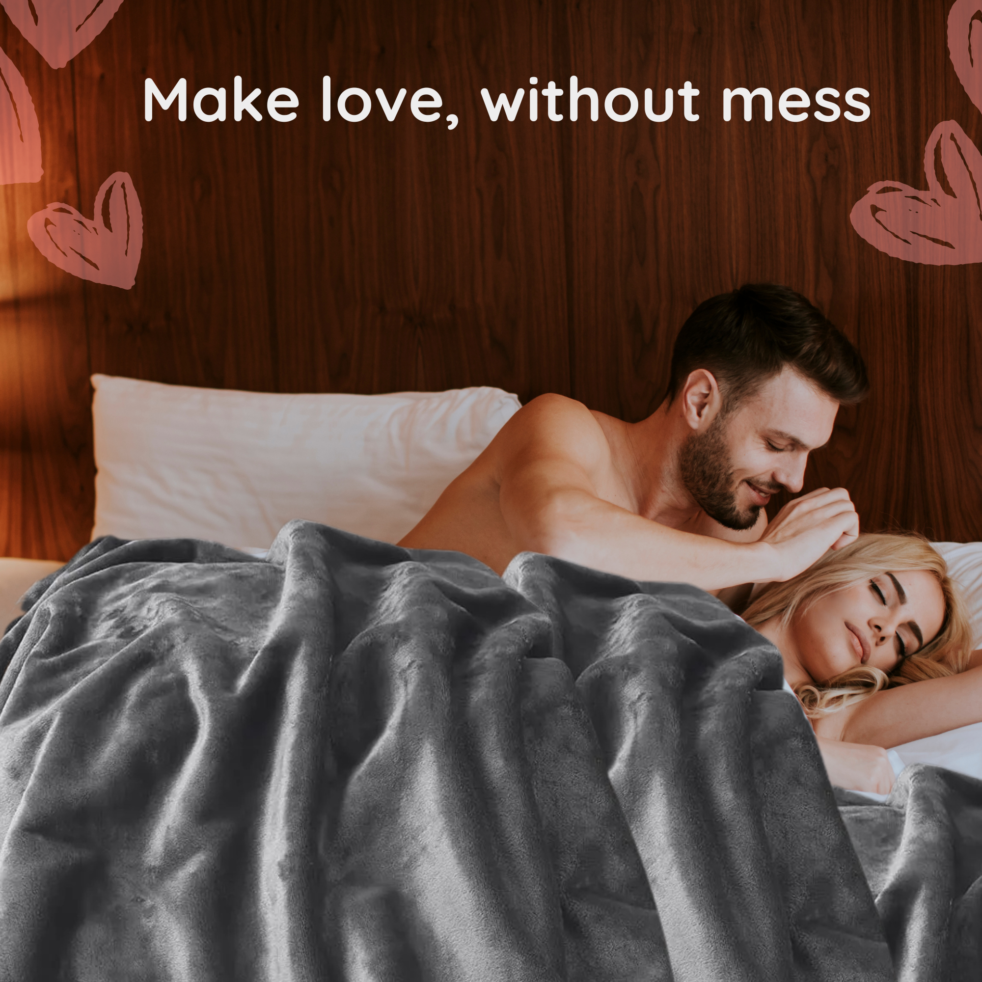 Deluxness® Love Blanket - 100% Waterdicht Deken - Seks Deken - Wasbaar - Date Night - Fleece Plaid - Seksspeeltjes Voor Koppel - Waterproof - Zwart - 100x150 CM - Afbeelding 7