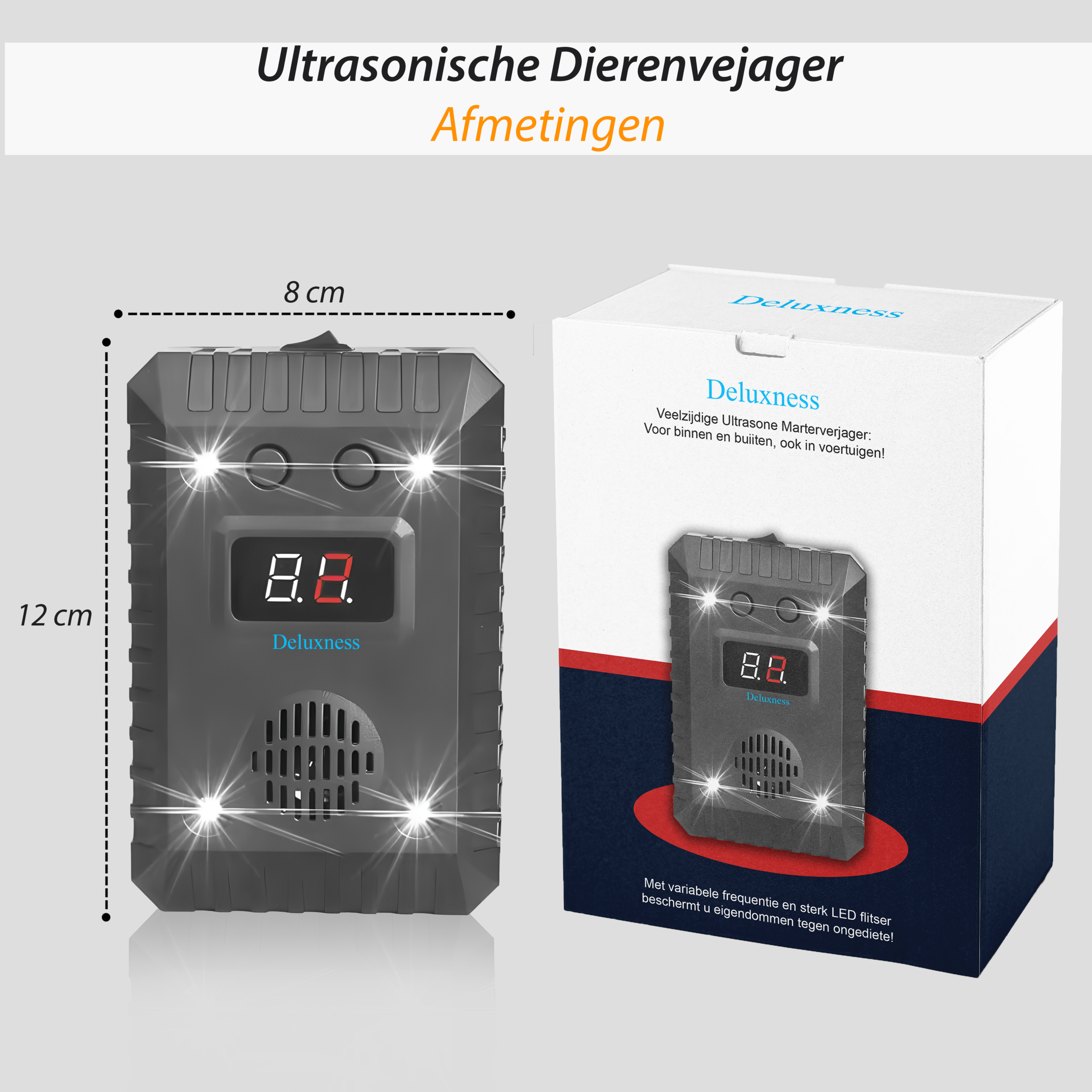 Deluxness®- Verjager - Marterverjager - Ultrasoon voor Auto - Ongedierte Verjager - Marters, Muizen & Ratten - Diervriendelijk - Werkt Op 12V Accu, Batterijen of Netstroom - Voor Binnen of in de Auto - Steenmarter verjager - 1 Stuk - Incl Batterijen - Afbeelding 10