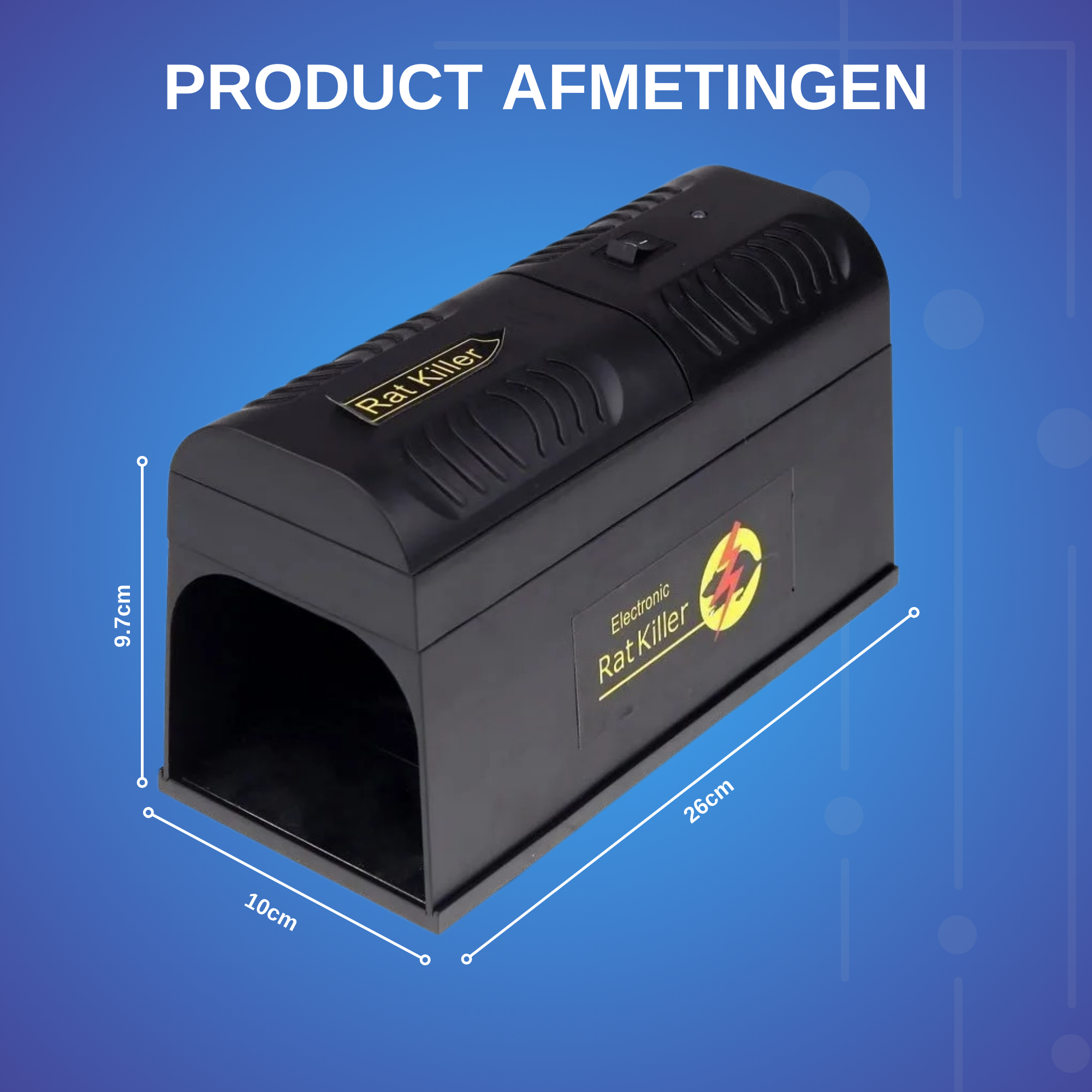 Deluxness® - Elektrische Muizenval - Rattenval - Muizenverjager - Muizenval voor Binnen - voor Buiten - 6000 tot 8000V - Muizenvallen - 100 % Pakkans - Afbeelding 10