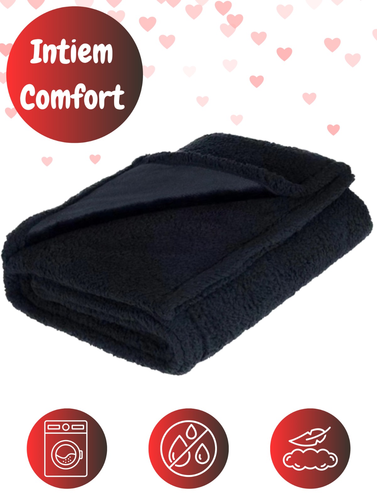 Deluxness® Love Blanket - 100% Waterdicht Deken - Seks Deken - Wasbaar - Date Night - Fleece Plaid - Seksspeeltjes Voor Koppel - Waterproof - Zwart - 100x150 CM