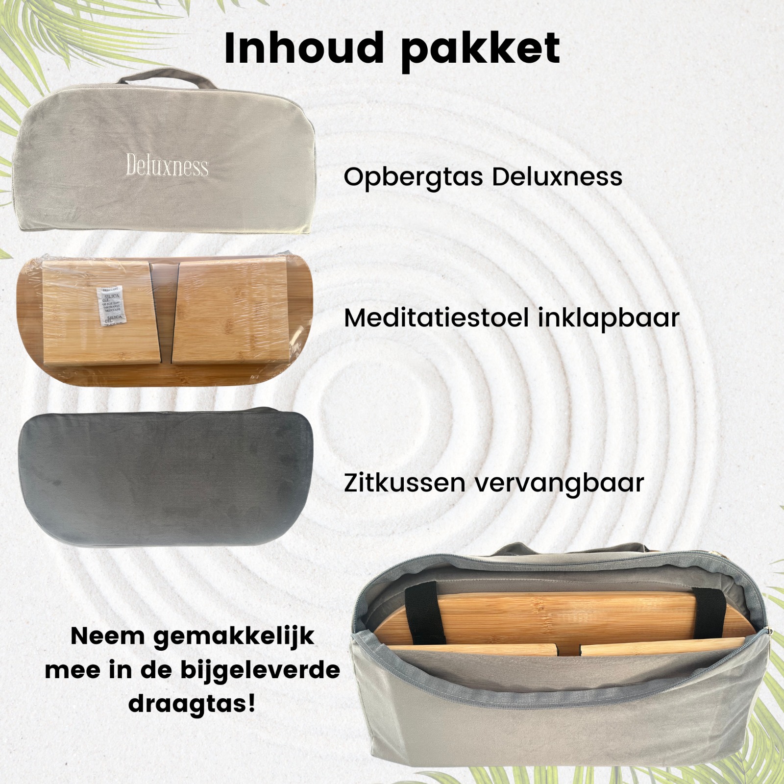 Deluxness® - Meditatiebankje Inklapbaar - 100% Duurzaam - Yoga krukje met Kussen - Draagbare Meditatie Bankje - Meditatie - Meditatiekussen - Meditatiestoel Opvouwbaar - Yoga stoel - Meditatiebankjes - Kruk - Meditatiekruk - Zabuton - Kussen - Afbeelding 7